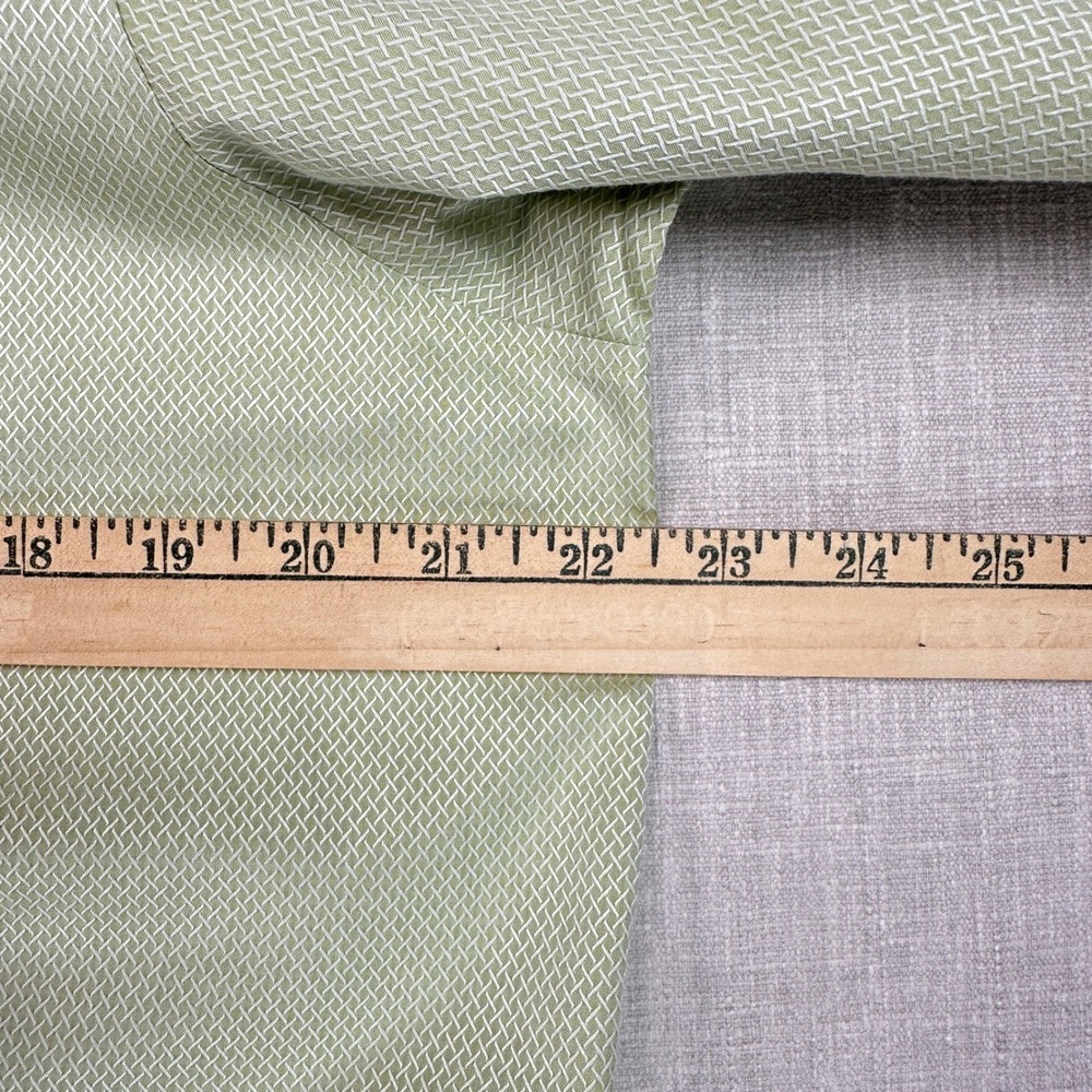 Liz Claiborne Button Down Womens 14 Green Non-Iron Cotton Basketweave REMU4450 - Picture 8 of 11